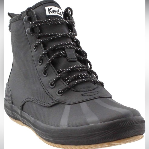 Keds Waterproof Scout Boot/Sneaker Size W 8.5 Black and Plaid - Picture 1 of 6
